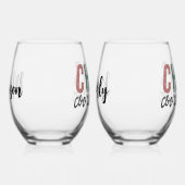 名前をカスタムするカオスコーディネーターマネージャー管理者 ステムなしワイングラス (右)