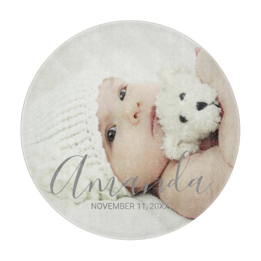 名前をカスタムするカスタムと文字の写真 カッティングボード (正面)