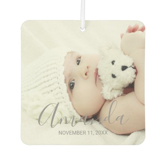 名前をカスタムするカスタムと文字の写真 カーエアーフレッシュナー (正面)