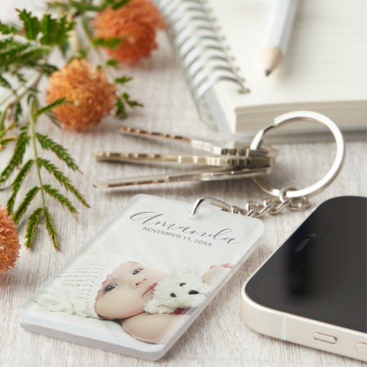 名前をカスタムするカスタムと文字の写真 キーホルダー (正面右)