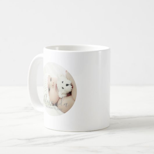 名前をカスタムするカスタムと文字の写真 コーヒーマグカップ (正面左)