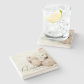 名前をカスタムするカスタムと文字の写真 ストーンコースター (横)