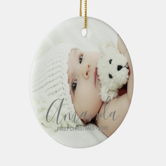 名前をカスタムするカスタムと文字の写真 セラミックオーナメント (右)