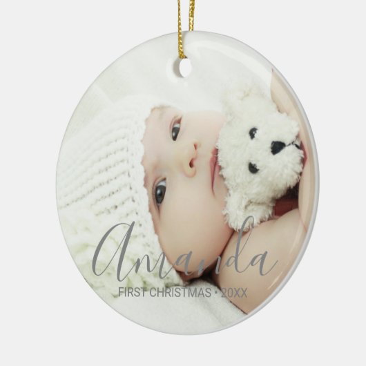 名前をカスタムするカスタムと文字の写真 セラミックオーナメント (左)