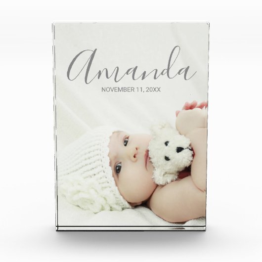 名前をカスタムするカスタムと文字の写真 フォトブロック (正面)