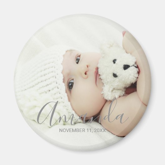 名前をカスタムするカスタムと文字の写真 マグネット (正面)