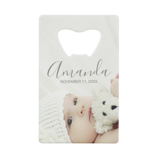 名前をカスタムするカスタムと文字 クレジットカード栓抜き (正面)