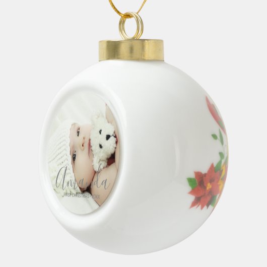 名前をカスタムするカスタムと文字 セラミックボールオーナメント (右)