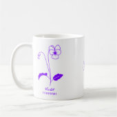 名前をカスタムするカスタムヴァイオレットFebruaryマグ コーヒーマグカップ (左)