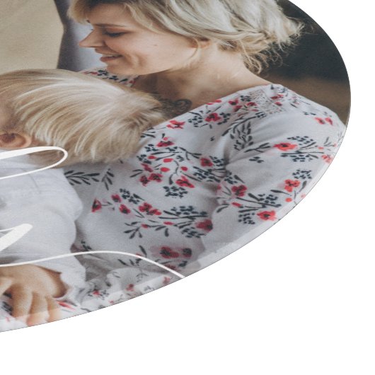 名前をカスタムするカスタム付き家族の写真 カッティングボード (角)