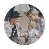 名前をカスタムするカスタム付き家族の写真 カッティングボード (正面)