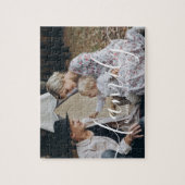 名前をカスタムするカスタム付き家族の写真 ジグソーパズル (縦)