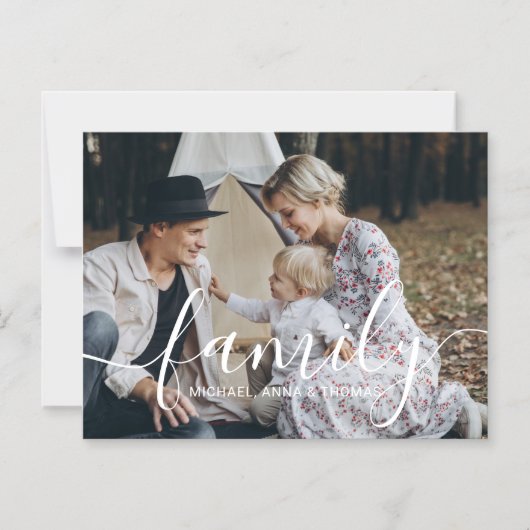 名前をカスタムするカスタム付き家族の写真 マグネット招待状 (正面)