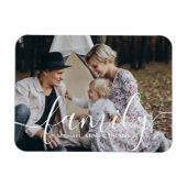 名前をカスタムするカスタム付き家族の写真 マグネット (横)