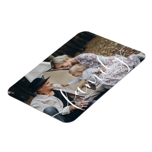 名前をカスタムするカスタム付き家族の写真 マグネット (左側)
