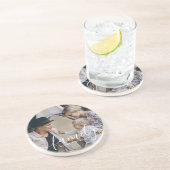 名前をカスタムするカスタム付き家族写真 コースター (側面)