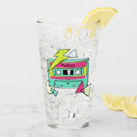 名前をカスタムするカセットのテープ印刷クラス タンブラーグラス (アイス裏面)