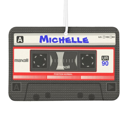 名前をカスタムするカセットテープ空気清浄機 カーエアーフレッシュナー (正面)