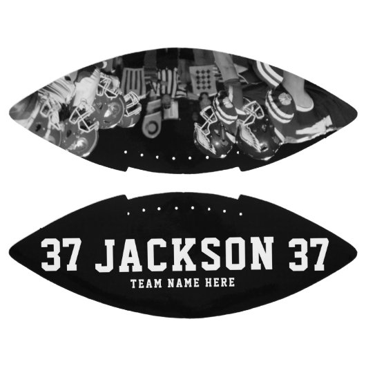 名前をカスタムするカッコいいの白黒写真チーム番号 アメリカンフットボール (パネル)