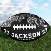 名前をカスタムするカッコいいの白黒写真チーム番号 アメリカンフットボール