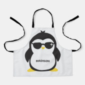 名前をカスタムするカッコいいペンギン エプロン (正面)