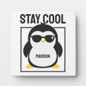 名前をカスタムするカッコいいペンギン フォトプラーク (正面)