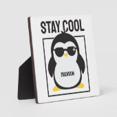名前をカスタムするカッコいいペンギン フォトプラーク (正面)