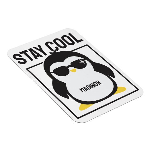 名前をカスタムするカッコいいペンギン マグネット (右側)