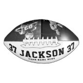 名前をカスタムするカッコいい2白黒写真チーム番号F アメリカンフットボール (正面)