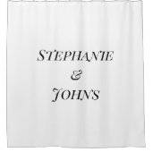 名前をカスタムするカップルズモノグラムカッコいい白黒 シャワーカーテン (正面)