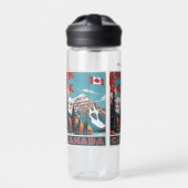 名前をカスタムするカナダ旅行ポスター ウォーターボトル (正面)