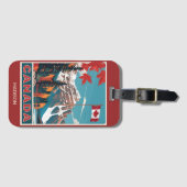 名前をカスタムするカナダ旅行ポスター ラゲッジタグ (正面横)