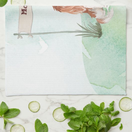 名前をカスタムするカバリヤキングチャールズスパニエル犬ペットドッグ キッチンタオル (折り畳み)