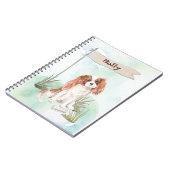 名前をカスタムするカバリヤキングチャールズスパニエル犬ペットドッグ ノートブック (左側)