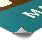 名前をカスタムするカラフルコーヒー引用文 ポスター (角)