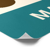 名前をカスタムするカラフルコーヒー引用文 ポスター (角)