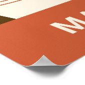 名前をカスタムするカラフルコーヒー引用文 ポスター (角)