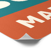 名前をカスタムするカラフルコーヒー引用文 ポスター (角)