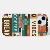 名前をカスタムするカラフルコーヒー引用文 Case-Mate iPhoneケース (裏面 (横))