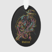 名前をカスタムするカラフルジャズプレイヤーオーナメント オーナメント (裏面)