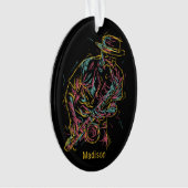 名前をカスタムするカラフルジャズプレイヤーオーナメント オーナメント (正面)