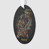 名前をカスタムするカラフルジャズプレイヤーオーナメント オーナメント (正面)