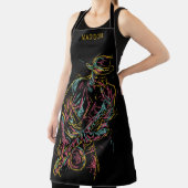 名前をカスタムするカラフルジャズプレーヤーエプロン エプロン (インサイチュ)