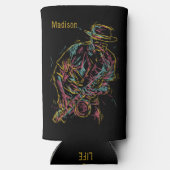 名前をカスタムするカラフルジャズ奏者 スリム缶クーラー (裏面)
