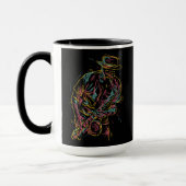 名前をカスタムするカラフルジャズ奏者 マグカップ (左)