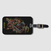 名前をカスタムするカラフルジャズ奏者 ラゲッジタグ (正面横)