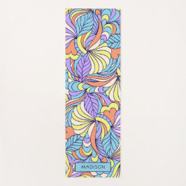 名前をカスタムするカラフルドードル可逆ヨガマット ヨガマット
