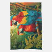 名前をカスタムするカラフルパロット キッチンタオル (縦)