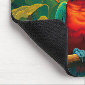 名前をカスタムするカラフルパロット マウスパッド (コーナー)