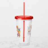 名前をカスタムするカラフルユニコーン アクリルタンブラー (右)